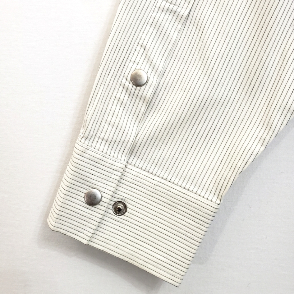 Armani Exchange Creme Textured Pinstripe Longsleeve Button down Shirt - Picture 13 of 15
